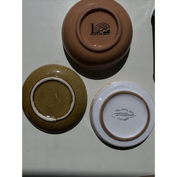 Vintage Mediterranean Serving Dishes Small Dipping Bowls Set Of 3 - Picture 6 of 10